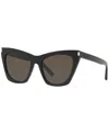 Saint Laurent Cat Eye Sunglasses In Black Shiny