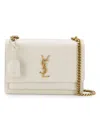 Saint Laurent Sunset Monogram Medium Leather Shoulder Bag In Beige
