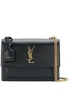 Saint Laurent Medium Sunset Shoulder Bag In Black