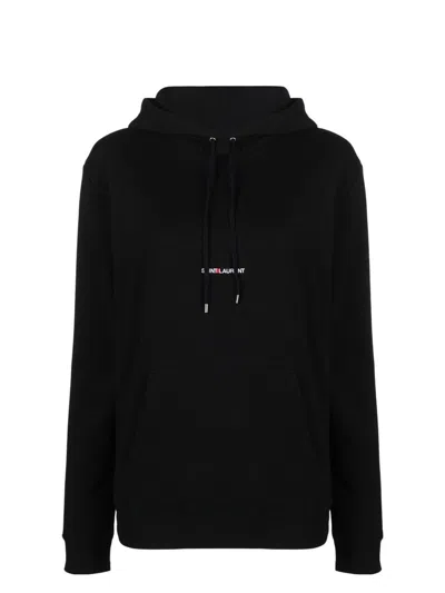 SAINT LAURENT WOMEN'S SWEATSHIRT WITH LOGO PRINT