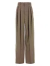 Saint Laurent Wide-leg Tailored Pants In Caviar Wool Clothing