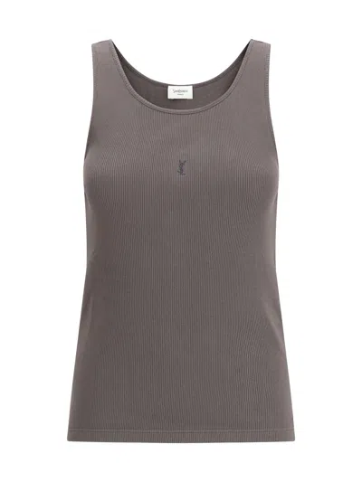 Saint Laurent Women Tank Top In Grey