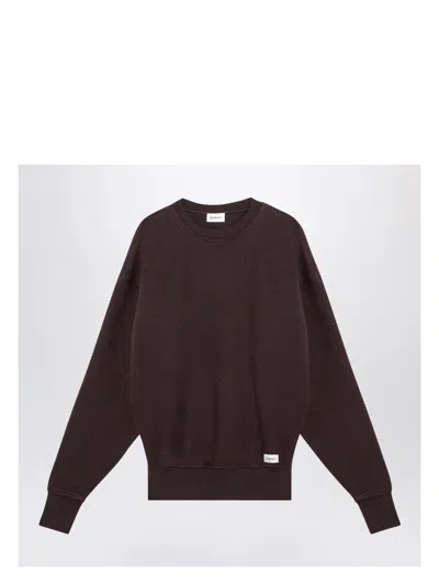 SAINT LAURENT WOMEN'S TAUPE COLOURED PLUSH COTTON SWEATSHIRT