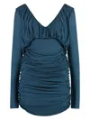 Saint Laurent Draped Knitted Dress Open Back