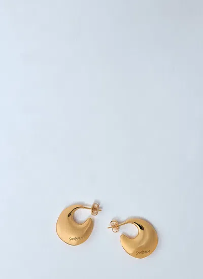 Saint Laurent Women Teardrop Hoop Earrings In Gold
