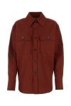 Saint Laurent Cotton Twill Shirt In Red