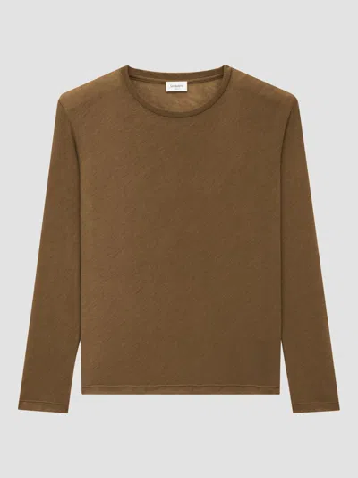 Saint Laurent Women's Top In Cashmere And Silk Jersey In Brown