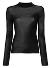 Saint Laurent Ribbed Sweater Cassandre In Silk In Black