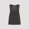 Saint Laurent Scoop-neck Silk Tank Top In Grey