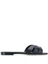 Saint Laurent Paris Women Tribute Mules In Smooth Leather In Nero