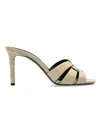 Saint Laurent Tribute Woven Suede Mules In Braveivory