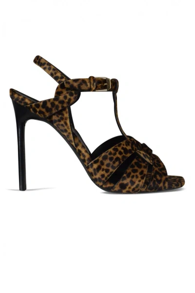 Saint Laurent Women Tribute Sandals In Brown
