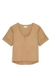 Saint Laurent Henley Twill-weave Blouse