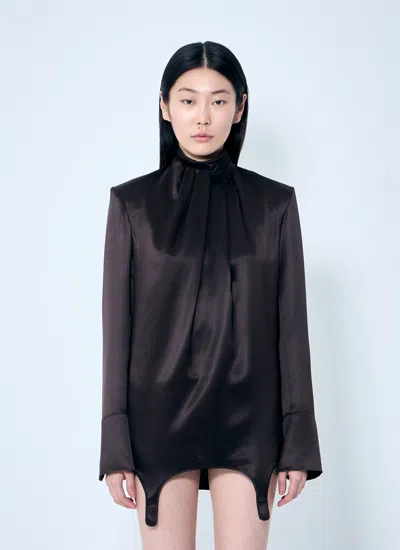 Saint Laurent Women Twist-neck Garter Blouse