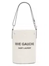 Saint Laurent Two-tone Canvas And Leather Medium Rive Gauche Bucket Bag