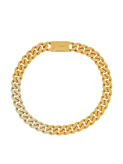 Saint Laurent Women's Two-tone Chain Necklace In Metal In Gold