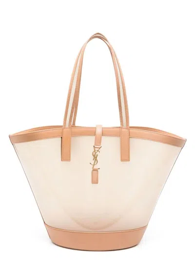 Saint Laurent Women's Two-tone Vinyl And Leather Panier Shopping Bag | 773697fac0f Color 2275