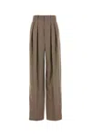 Saint Laurent Wide-leg Tailored Pants In Caviar Wool Clothing