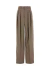Saint Laurent Wide-leg Tailored Pants In Caviar Wool Clothing