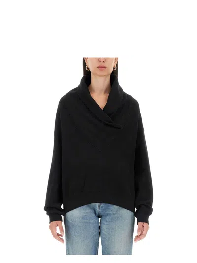 SAINT LAURENT WOMEN'S V-NECK SWEATSHIRT