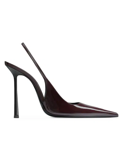 Saint Laurent Women's Vendome Slingback Pumps In Patent Leather In Burgundy
