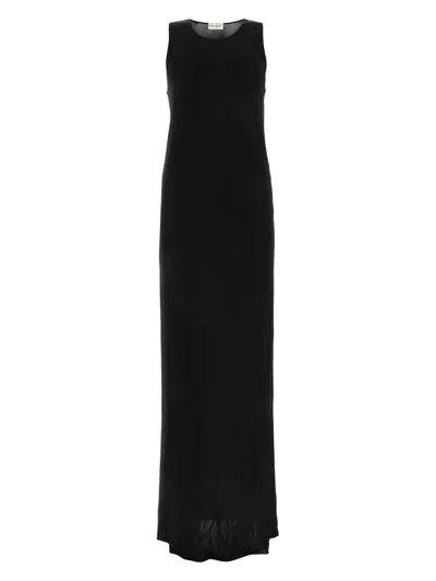 Saint Laurent Women's Viscose Long Dress In Black