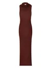 Saint Laurent Burgundy Viscose Long Dress