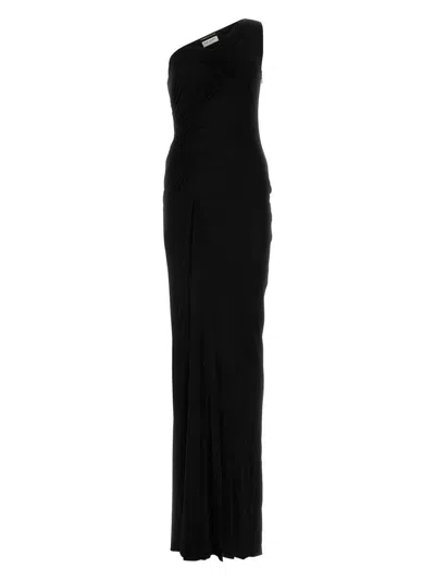 Saint Laurent Women's Viscose Long Dress In Black