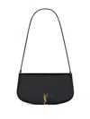Saint Laurent Mini Ysl Flap Leather Shoulder Bag In Black