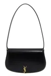Saint Laurent Mini Leather Voltaire Shoulder Handbag In Black
