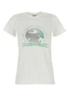 Saint Laurent White T-shirt With Graphic Print On The Front In Cotton Woman In White