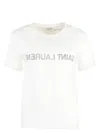 Saint Laurent Reverse Logo T-shirt In Multicolor