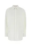 Saint Laurent Cassandre Cotton Poplin Shirt In White