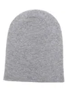 Saint Laurent Logo Beanie In Gray