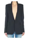 Saint Laurent Women's Wool Blazer In Blue