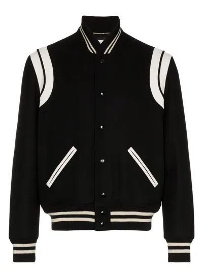 SAINT LAURENT WOMEN'S WOOL BLEND BOMBER JACKET