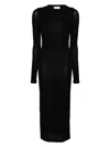 Saint Laurent Open-back Wool, Cashmere And Silk-blend Maxi Dress In Black