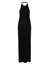 Saint Laurent Open-back Wool-blend Mini Dress For Women In Black