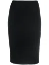 Saint Laurent Woman Midi Skirt Black Size L Wool, Polyamide, Recycled Elastane In Black