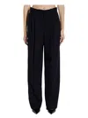 Saint Laurent Wide Leg Trousers In Grain De Poudre