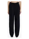 Saint Laurent Wide Leg Trousers In Grain De Poudre