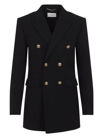 SAINT LAURENT WOMEN'S WOOLÃ² DOUBLE-BREASTED JACKET