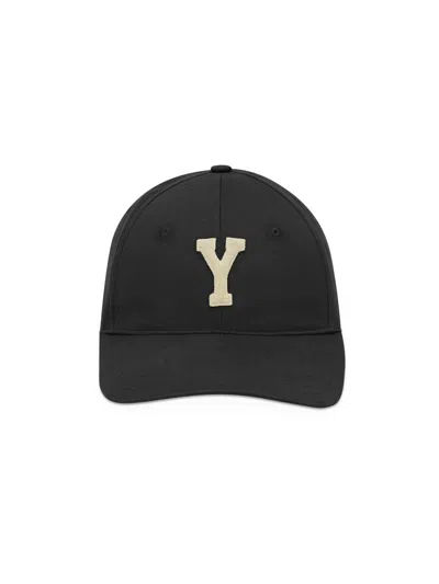 Saint Laurent Women's Y Varsity Cap In Gabardine In Black