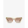 Saint Laurent Womens Yellow Sl641 Cat-eye Frame Injected Sunglasses In Yellow