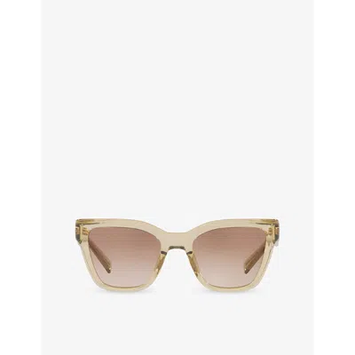 Saint Laurent Womens Yellow Sl641 Cat-eye Frame Injected Sunglasses