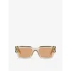 Saint Laurent Womens Yellow Ys000468 Rectangle-frame Acetate Sunglasses In Yellow