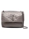 Saint Laurent Ysl Bo Mng Niki M Tufo Naturel In Grey Kaki