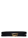 Saint Laurent Leather Bracelet That Wraps Twice In Black