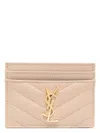Saint Laurent Beige Monogram Credit Card Holder In Neutral