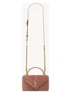 Saint Laurent Women's Ysl C.wall Mono Suede Satin Ca In Barelypink